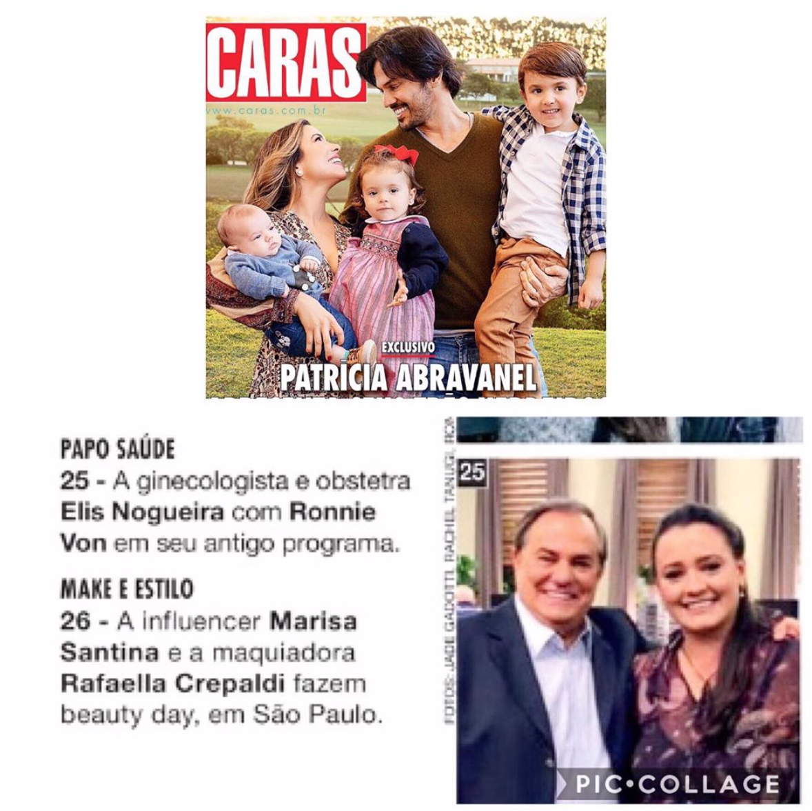 Revista Caras dessa semana com a Dra. Elis no programa Todo Seu